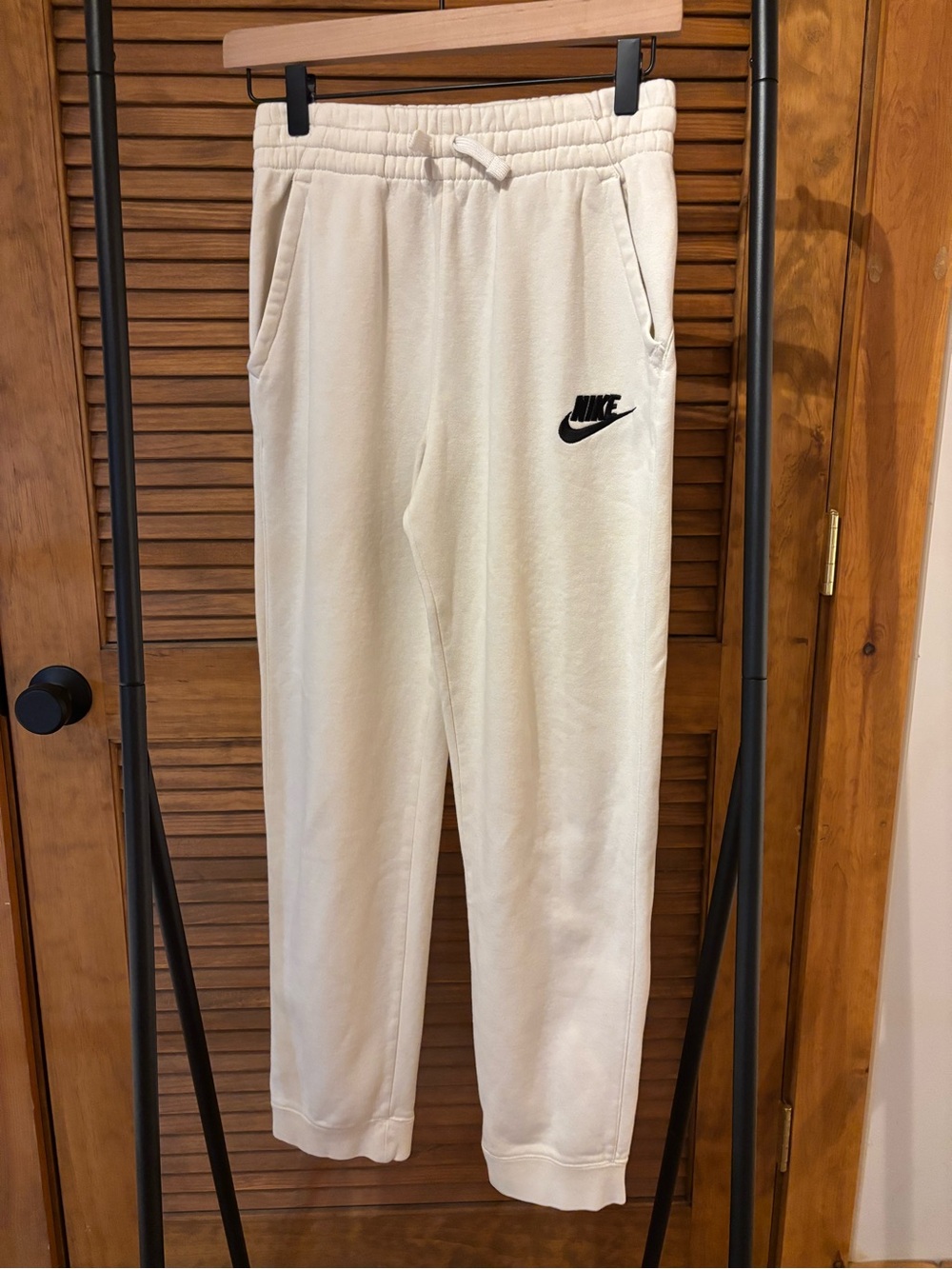 Nike Cream Sweatpants with Black Swoosh
